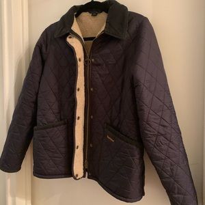 Barbour Vintage Liddesdale Quilted Navy Jacket 8